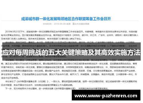 应对每周挑战的五大关键策略及其高效实施方法