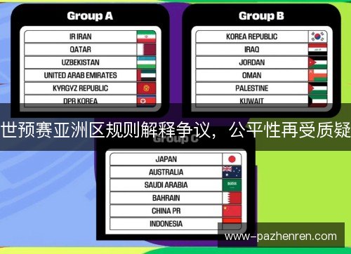 世预赛亚洲区规则解释争议,公平性再受质疑 世预赛亚洲区规则解释争议,公平性再受质疑